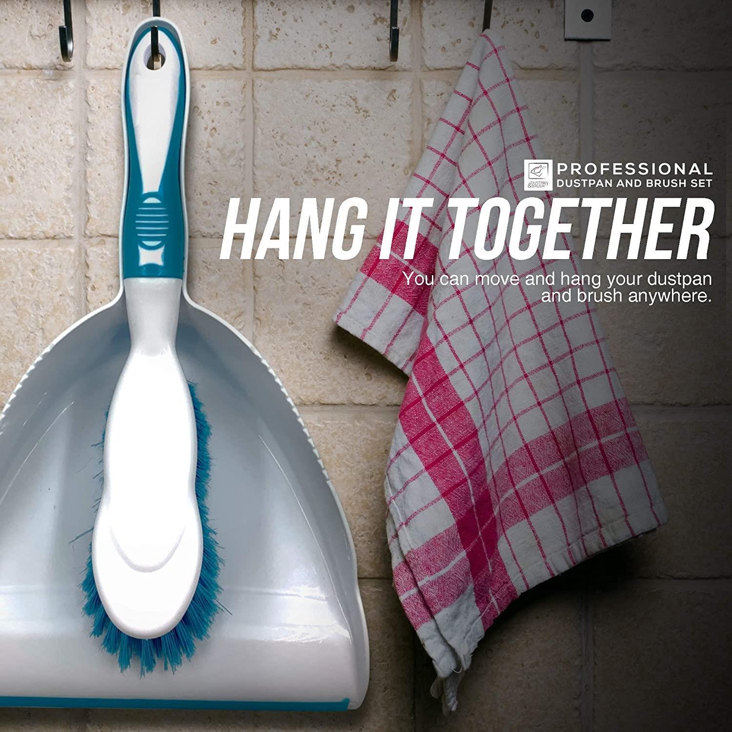 Deluxe Dustpan and Brush Set - Blue