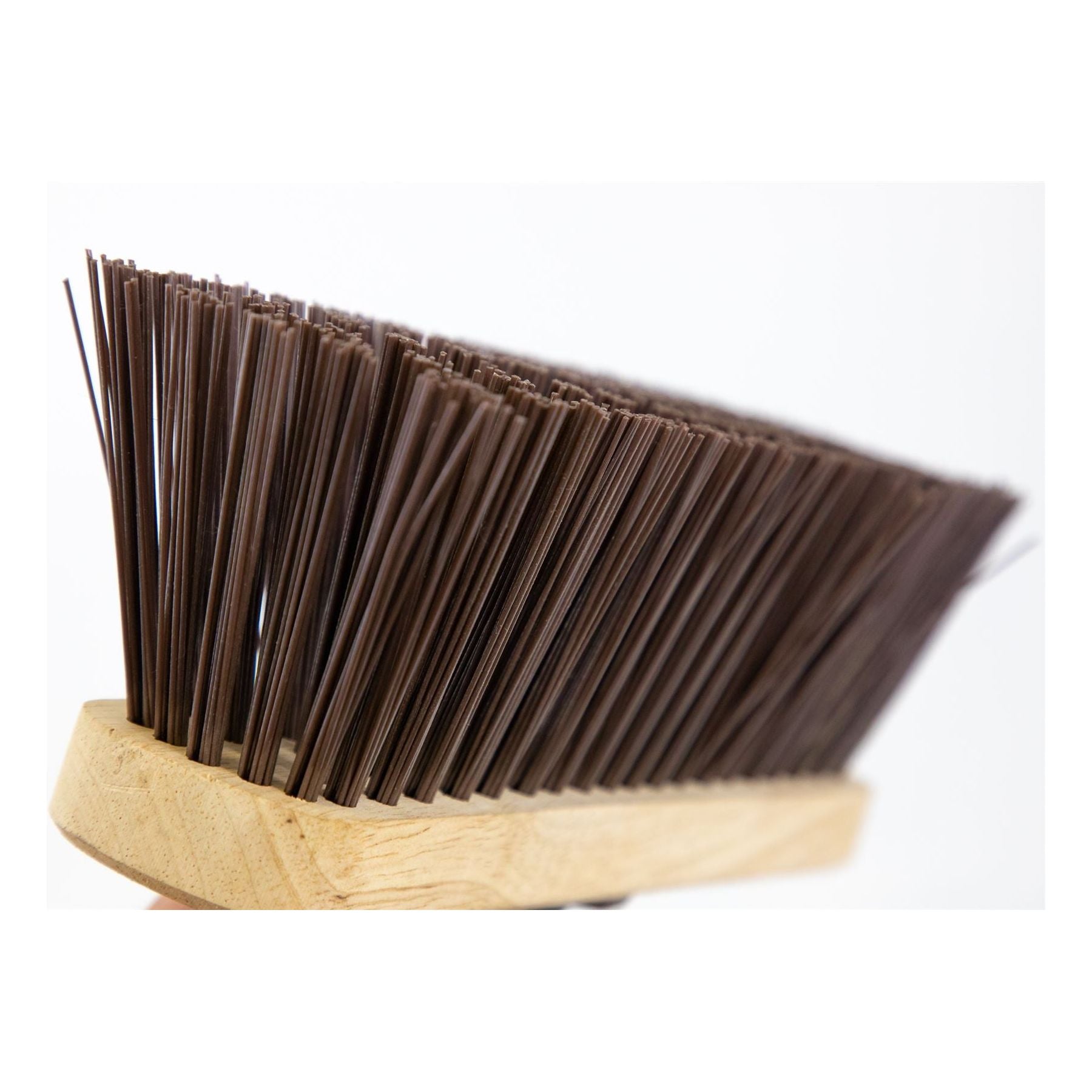 10" Newman & Cole Stiff PVC Broom with Wooden Handle - Outdoor Sweeper