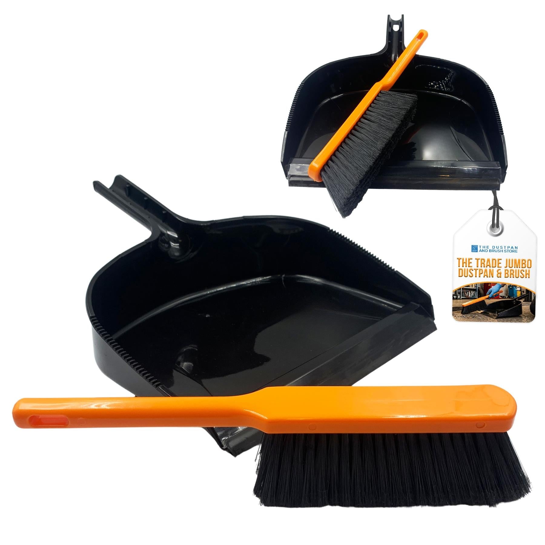 TRADE Jumbo Dustpan and Large Brush Set – Heavy Duty Builders Cleaning Set