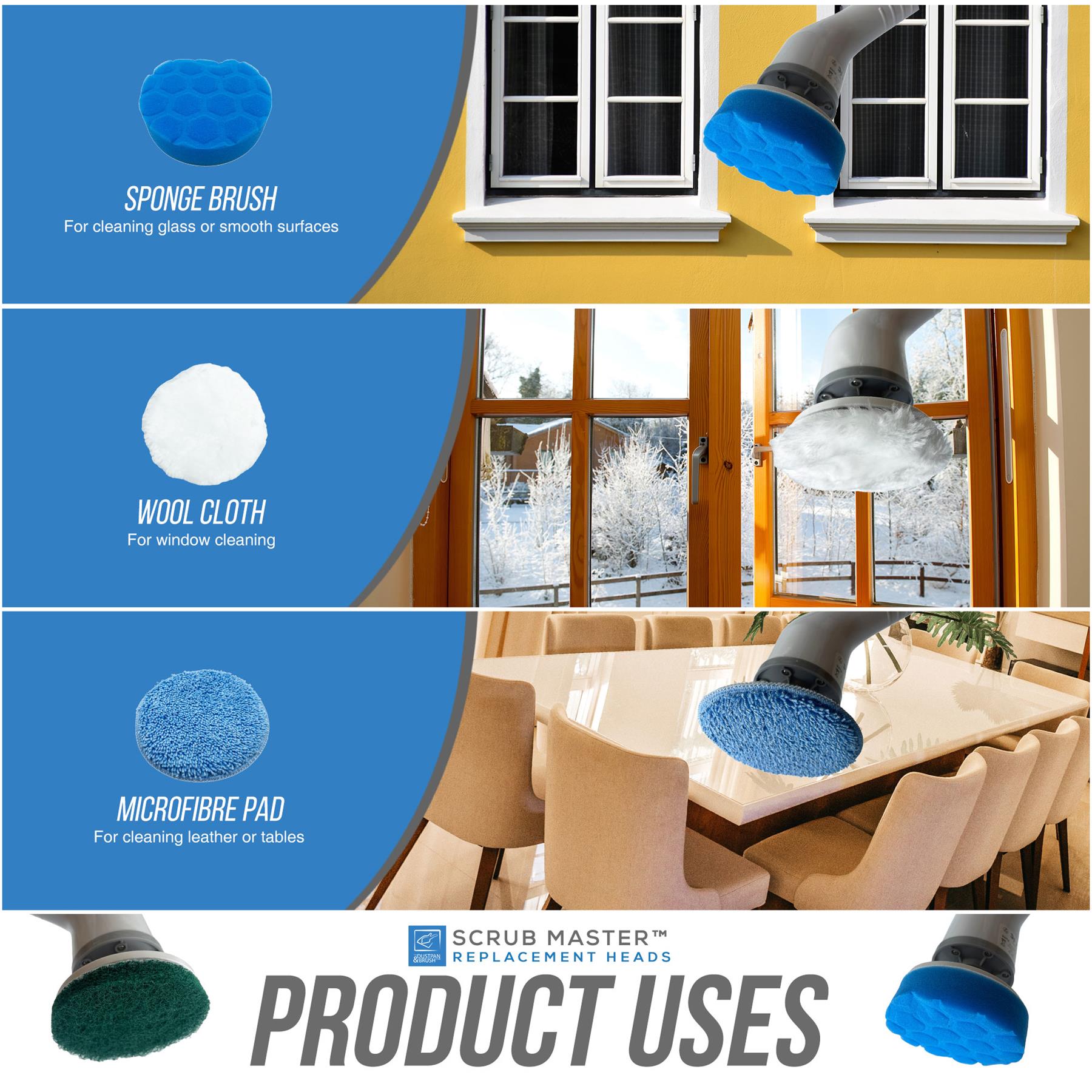 Full Set of Replacement Attachments for Scrub Master