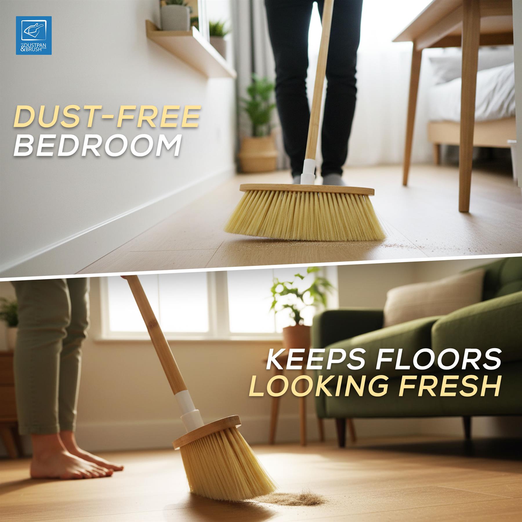 Bamboo Indoor Soft Broom for Hard Floors & Carpets