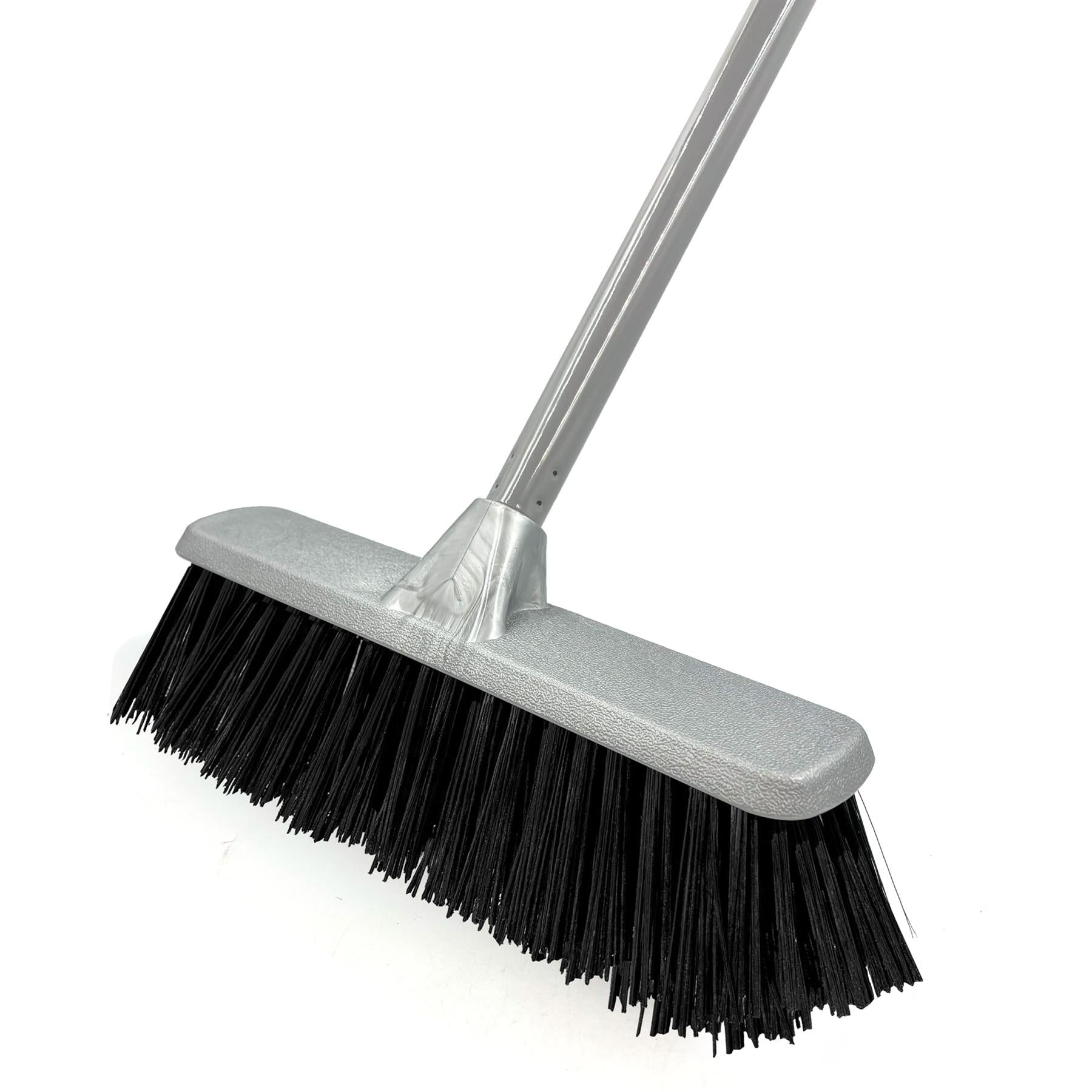 Silver Indoor Stiff Sweeping Brush Head and Handle Kitchen Broom Floor Sweeper