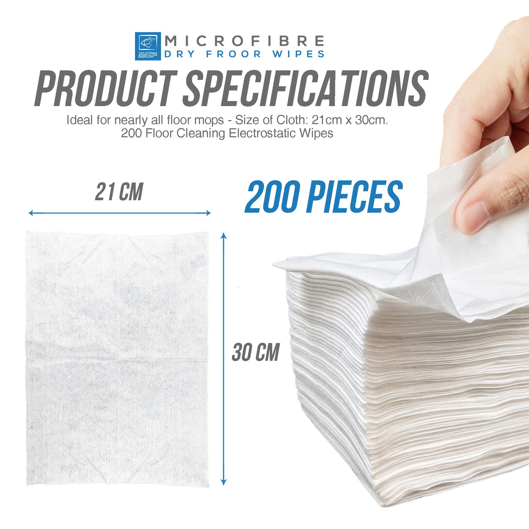 200 Dry Floor Mop Refill Cloths - 4 Packs of 50