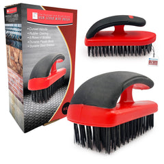 Easy Grip Heavy Duty Wire Brush | 5 Row Steel Bristle Scrubber