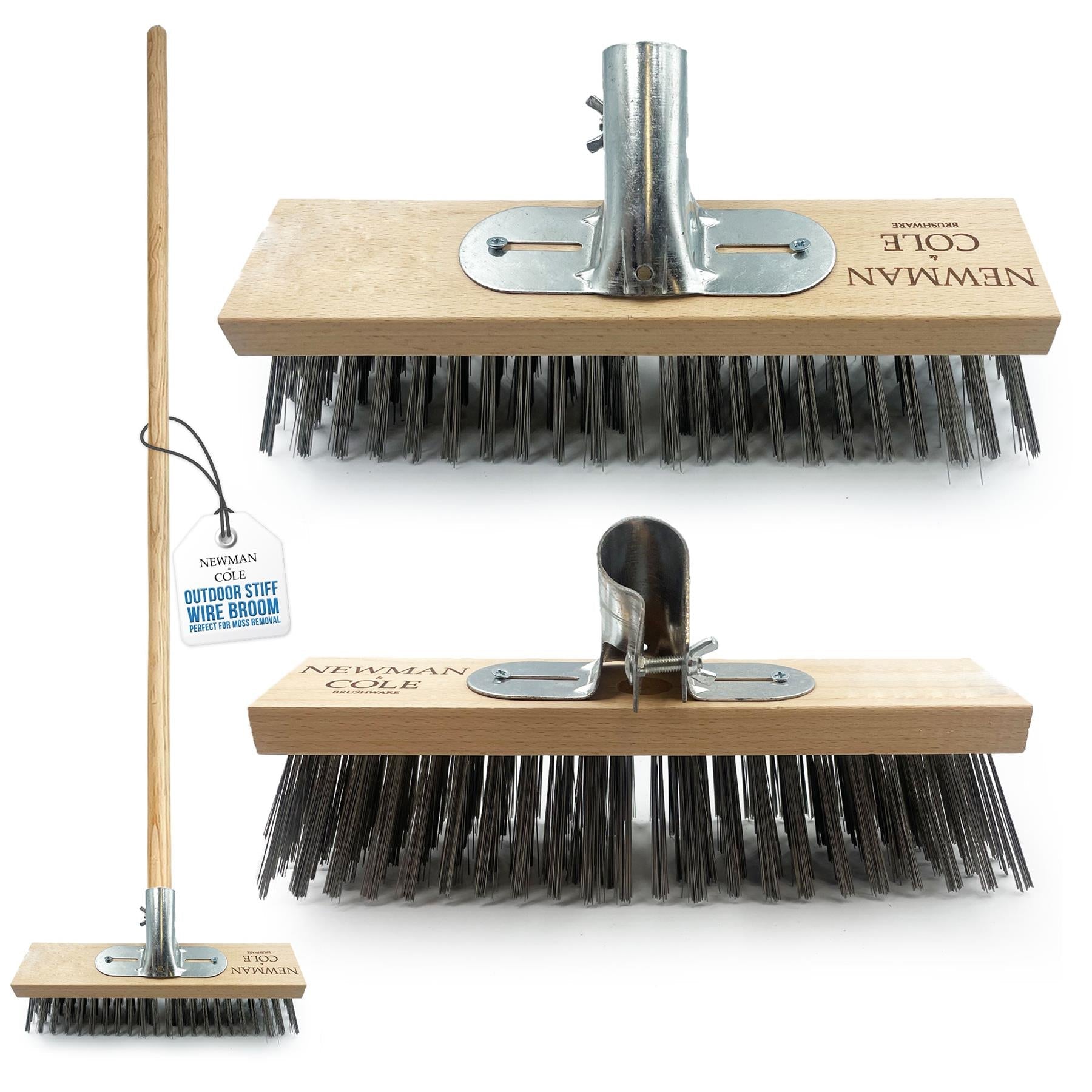 12" Newman & Cole Wire Broom with Wooden Handle