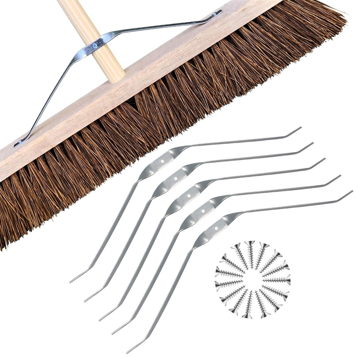 Newman & Cole Metal Broom Stays with Screws | Pack of 5