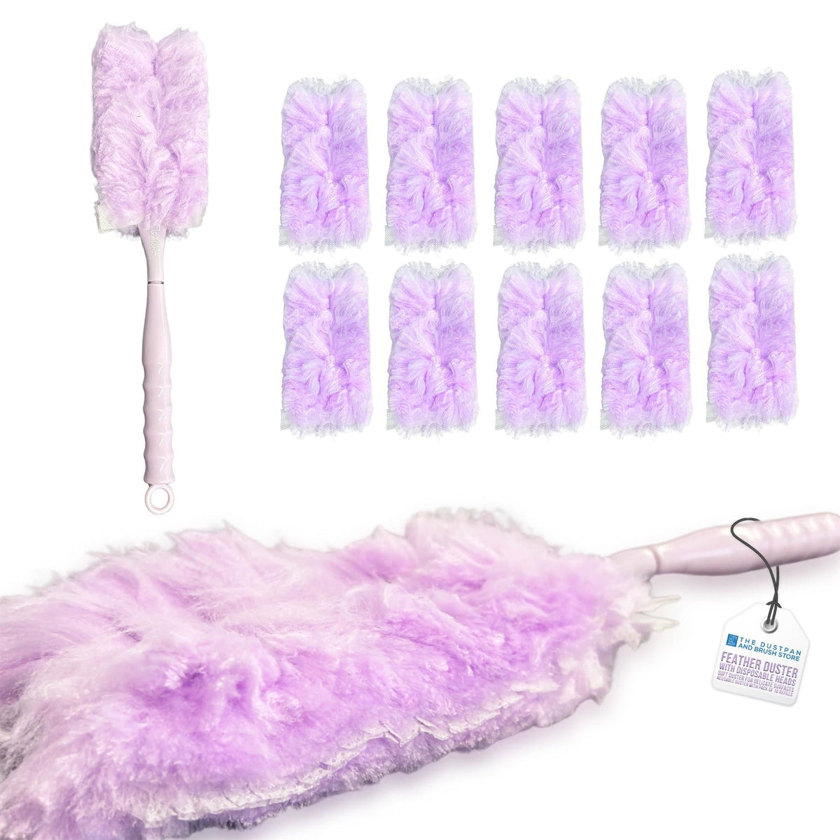 Fluffy Duster with 10 Refills | Disposable Dusting Heads