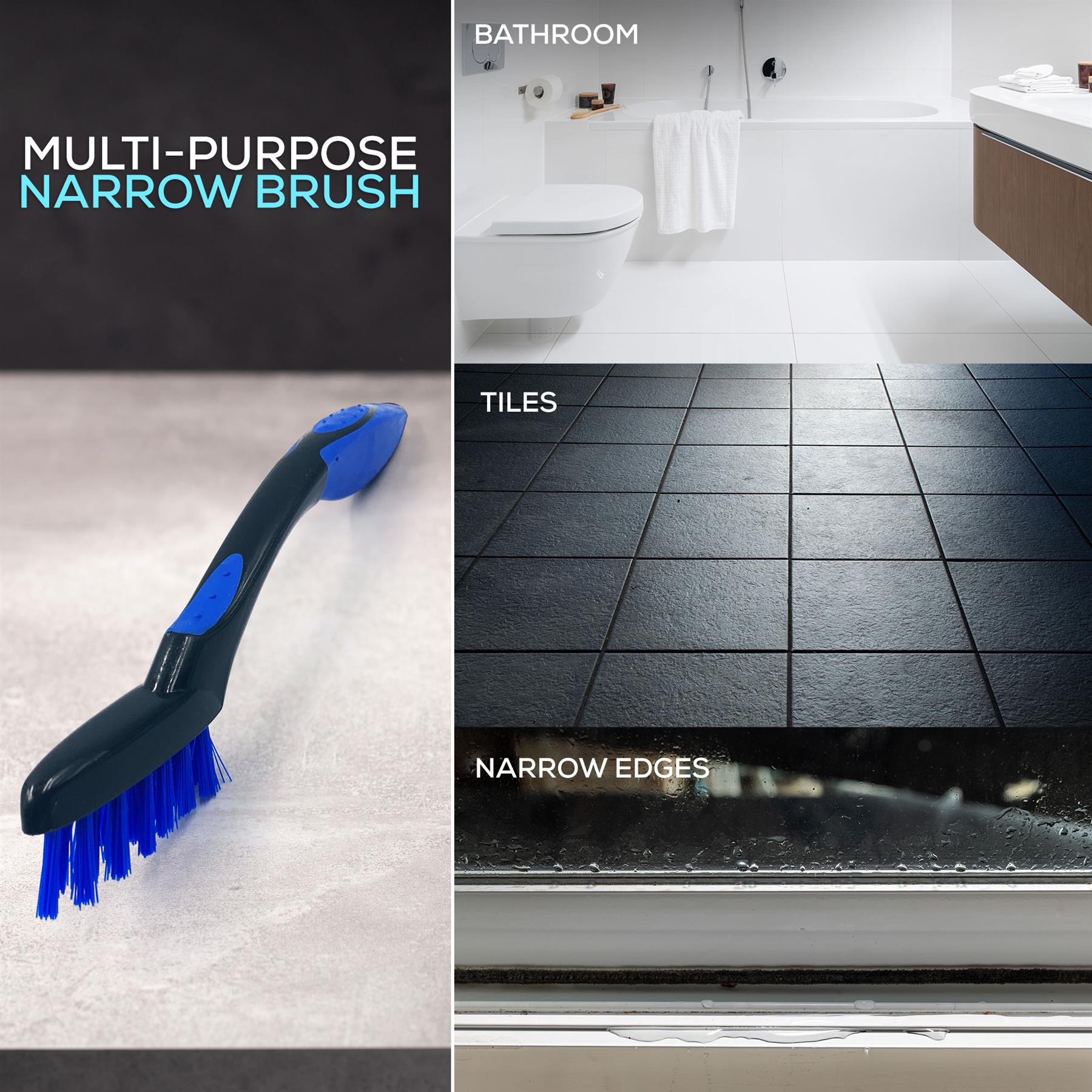 Soft Grip Grout Cleaning Brush – Single or Pack of 3