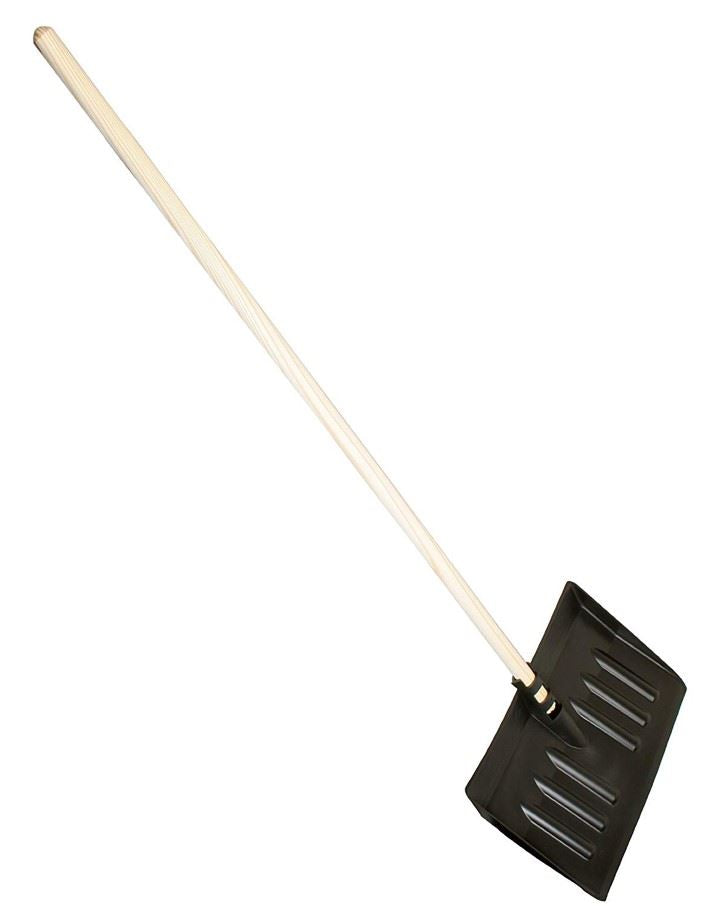 Plastic Snow Scoop Shovel with Wooden Handle – 44cm Snow Shovel