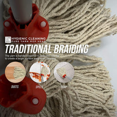 Red Colour Coded Cotton Mop Head 12PY