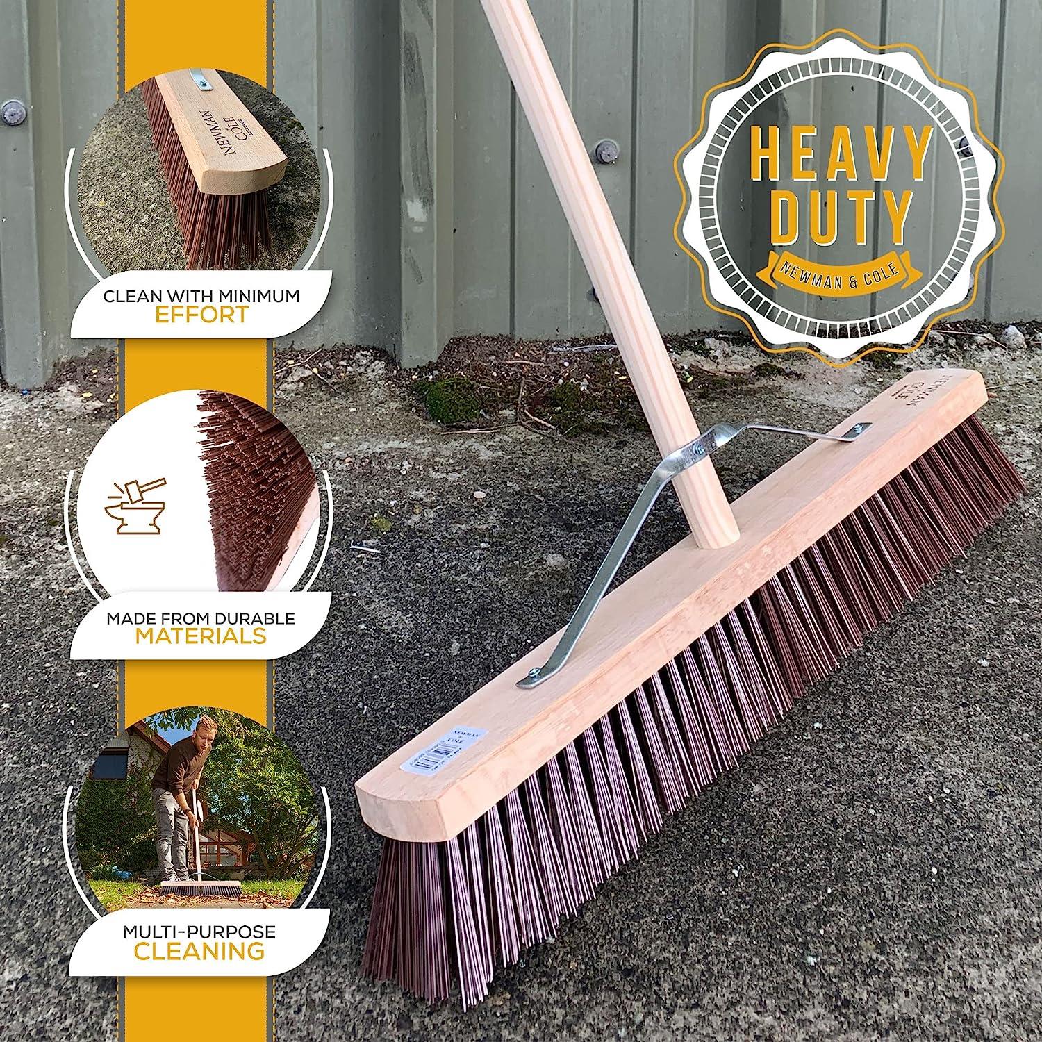 24" Newman & Cole Stiff PVC Broom with Metal Stay & Wooden Handle