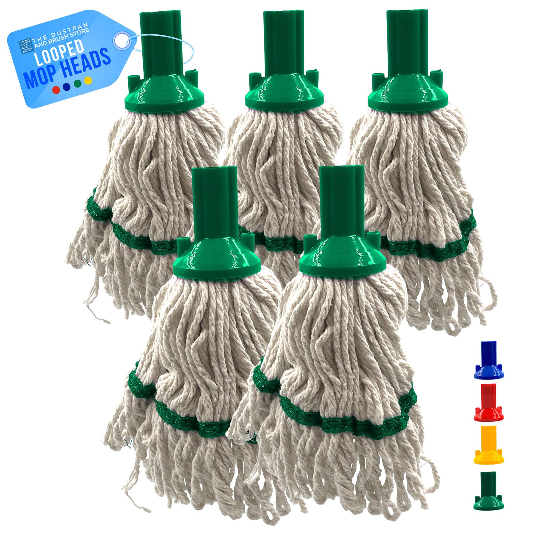 Colour Coded 350mm Looped Pure Yarn Cotton Mop Heads – Pack of 5