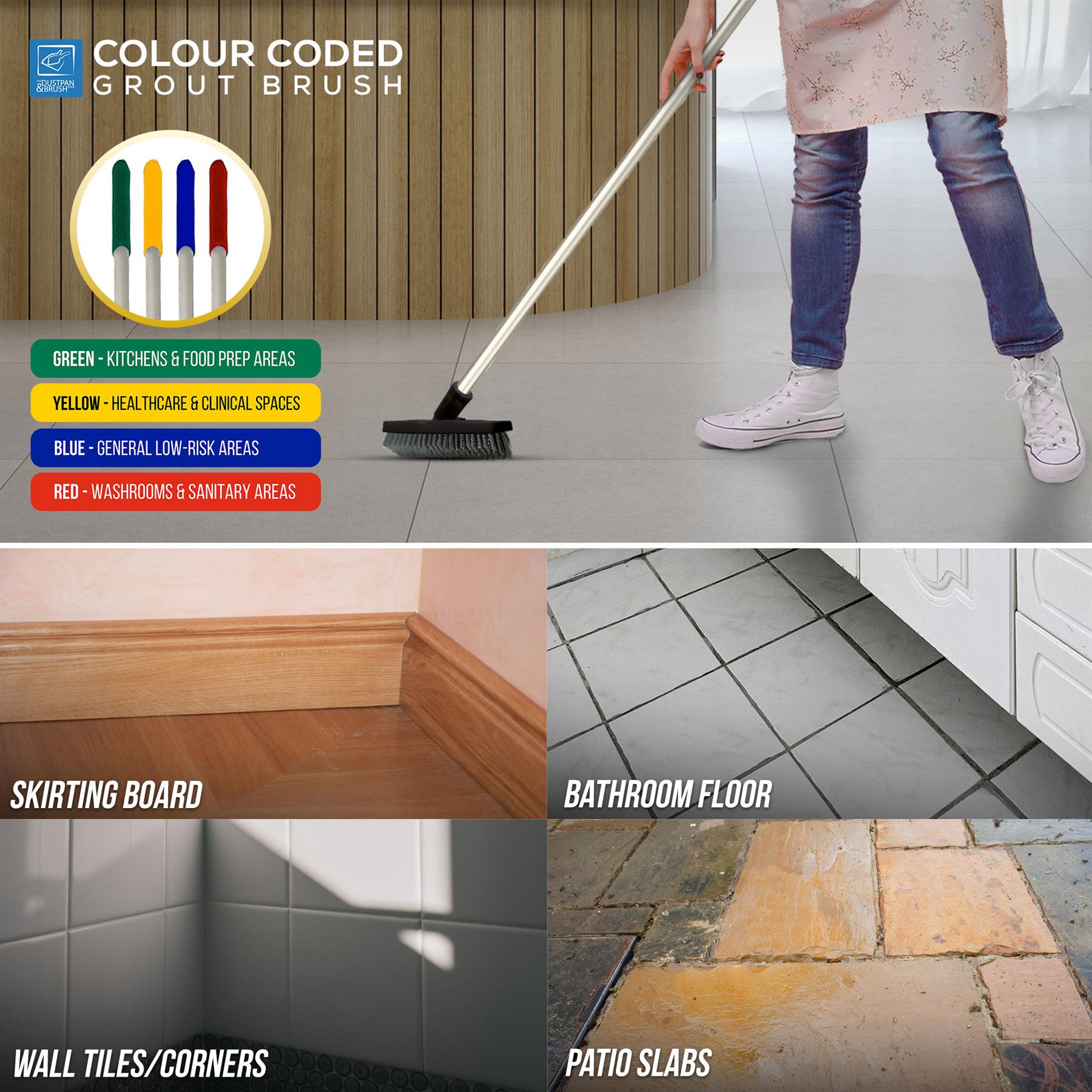 Angled Grout Brush with Colour Coded Handle