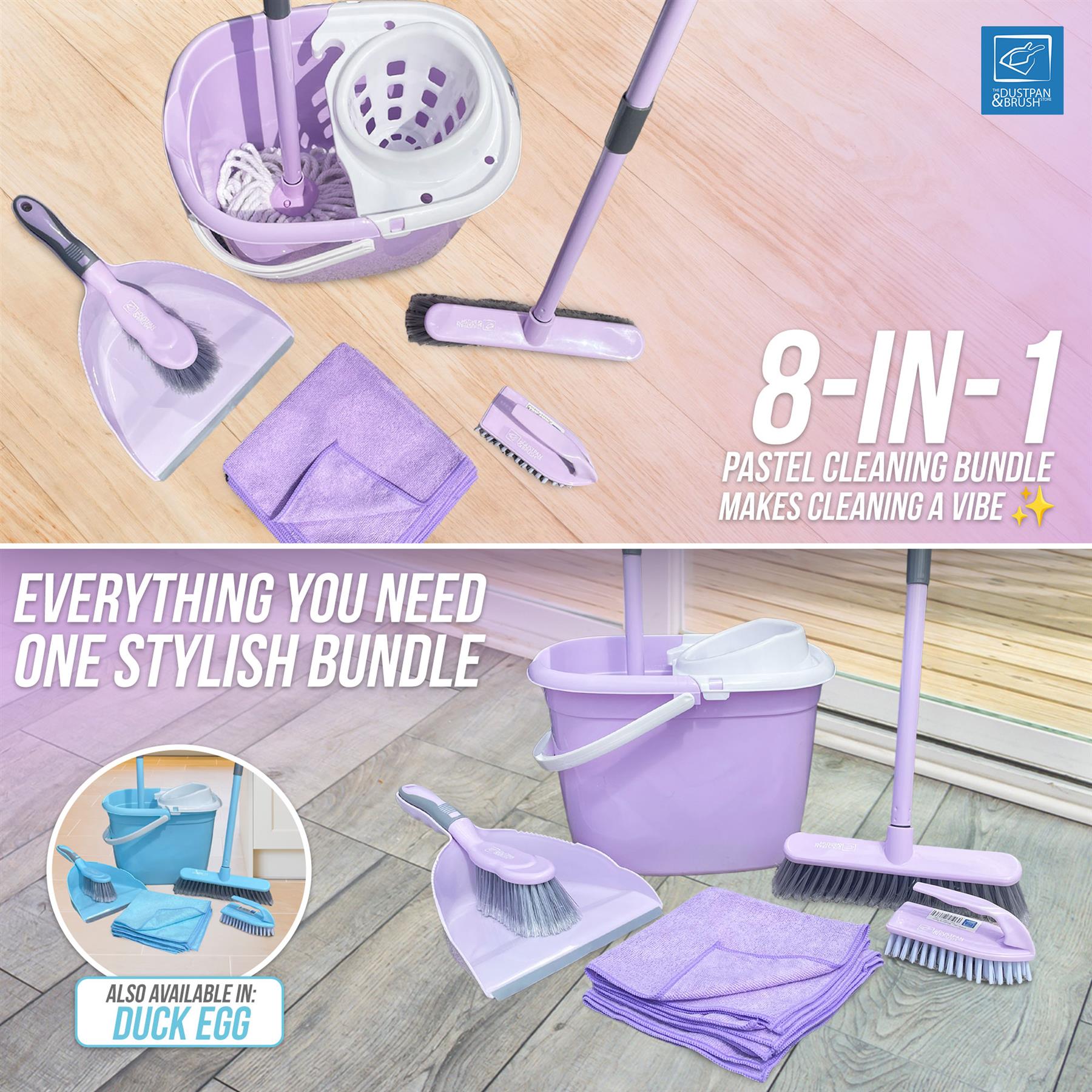 Lilac Cleaning Set | Mop, Bucket, Broom & Cleaning Tools