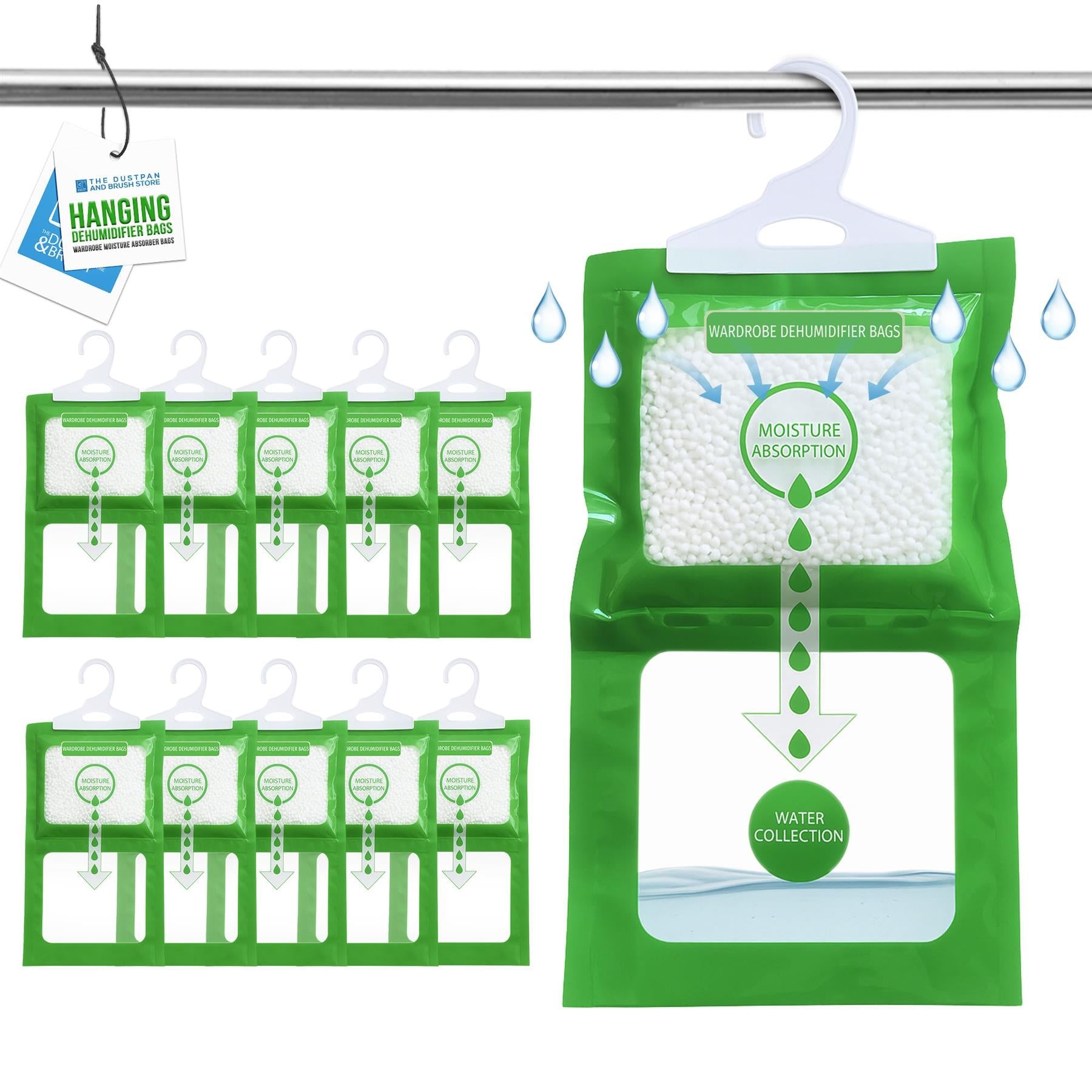 Wardrobe Moisture Trap - Pack of 10 | Hanging Dehumidifiers