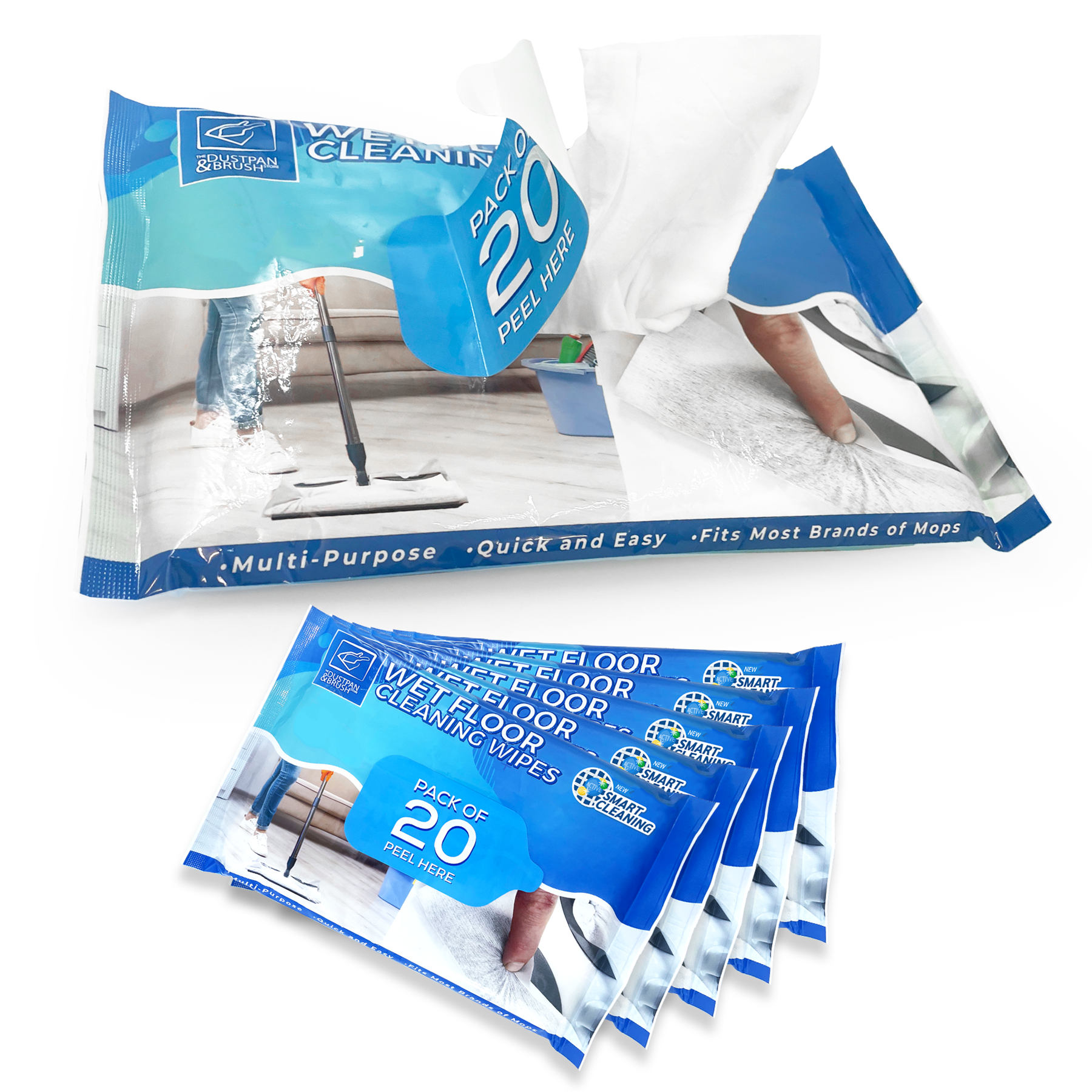 Wet Floor Mop Wipes – 6 Packs of 20 Cleaning Cloths