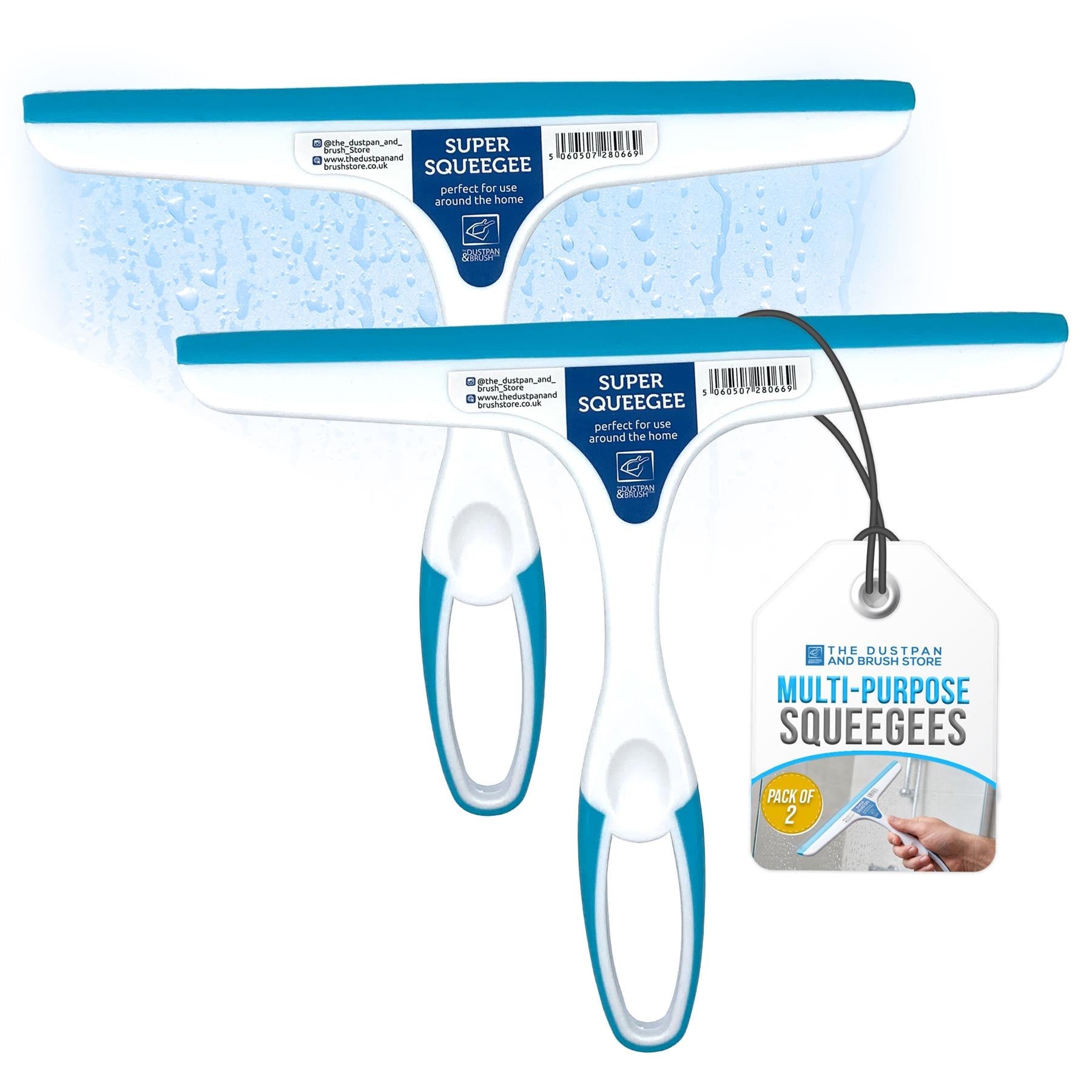 Window & Shower Squeegee Pack of 2 – Blue & White