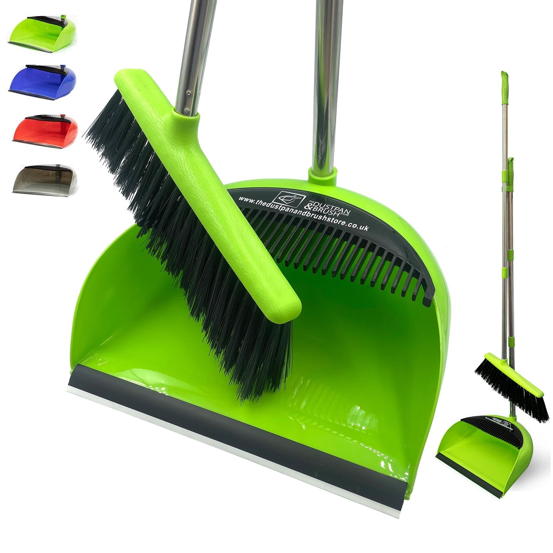 Long Handled Dustpan and Brush Set with Multi-Section Handle