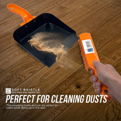 Metal Dustpan and Brush Set – Soft PVC Heavy Duty Cleaner