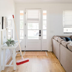 Red Colour Coded 12" Soft Broom & Handle