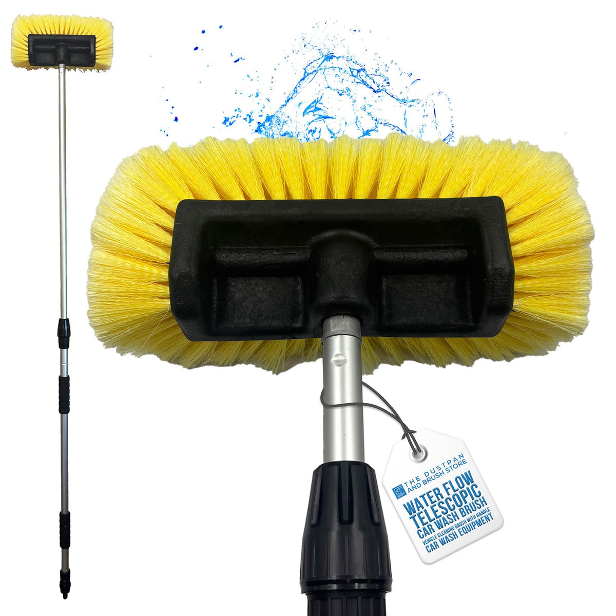 1.9m Telescopic Water-Fed Car Wash Brush | 2-Section Handle