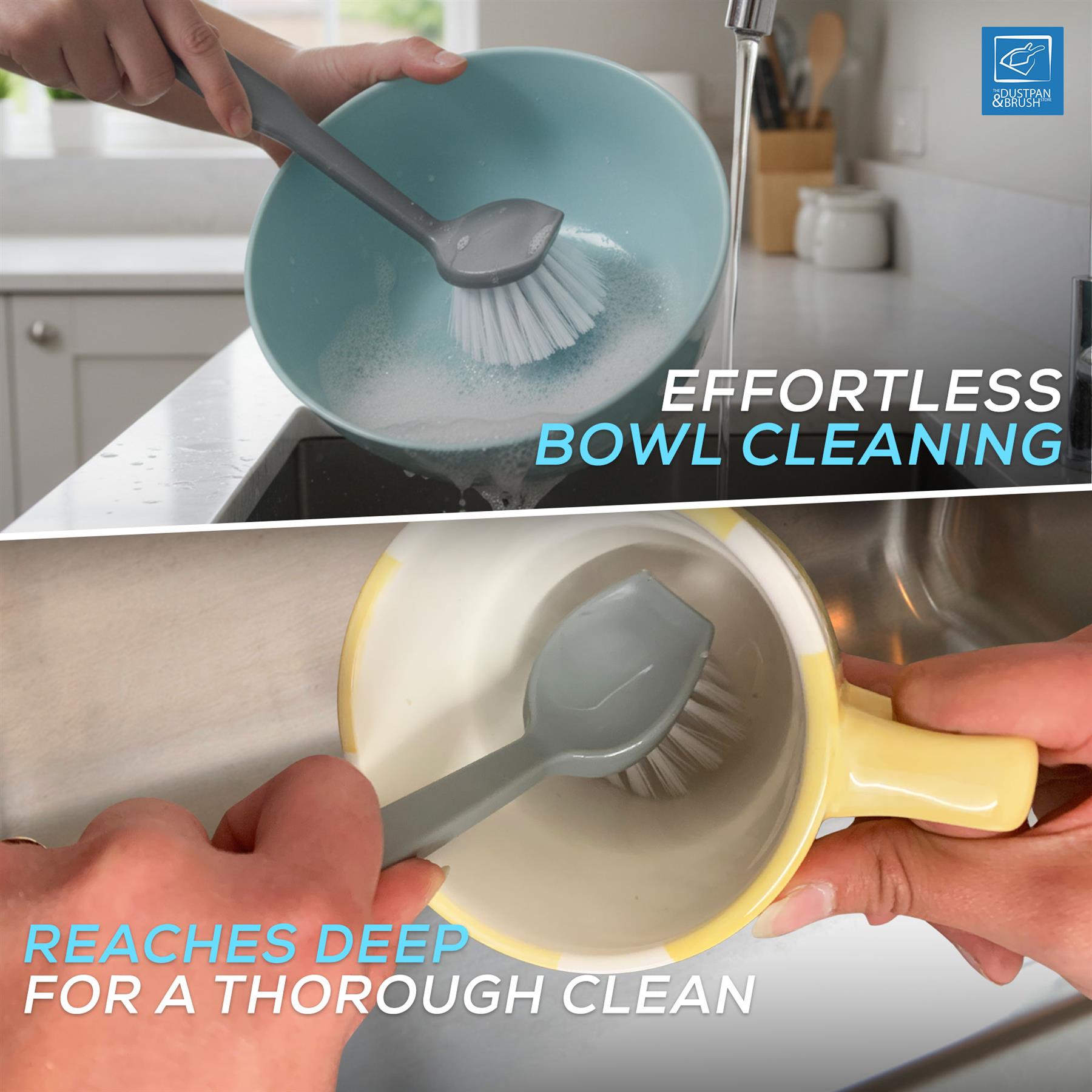 Round Dish Brushes Pack of 7 | Washing Up Brushes with Scraper