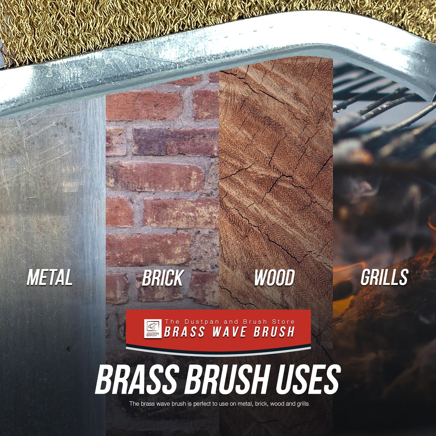 Brass Wire Brush with Wave Bristles | Single, 3 & 12 Pack Options