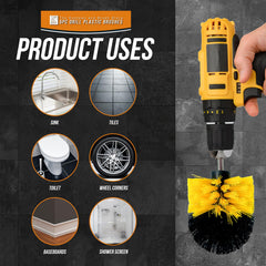 Drill Brush Cleaning Set | Nylon Power Scrubbing Brushes
