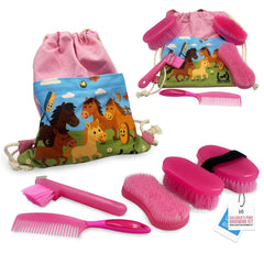 Equi-Neat Kids Horse Grooming Kit Pink – 5 Piece Set