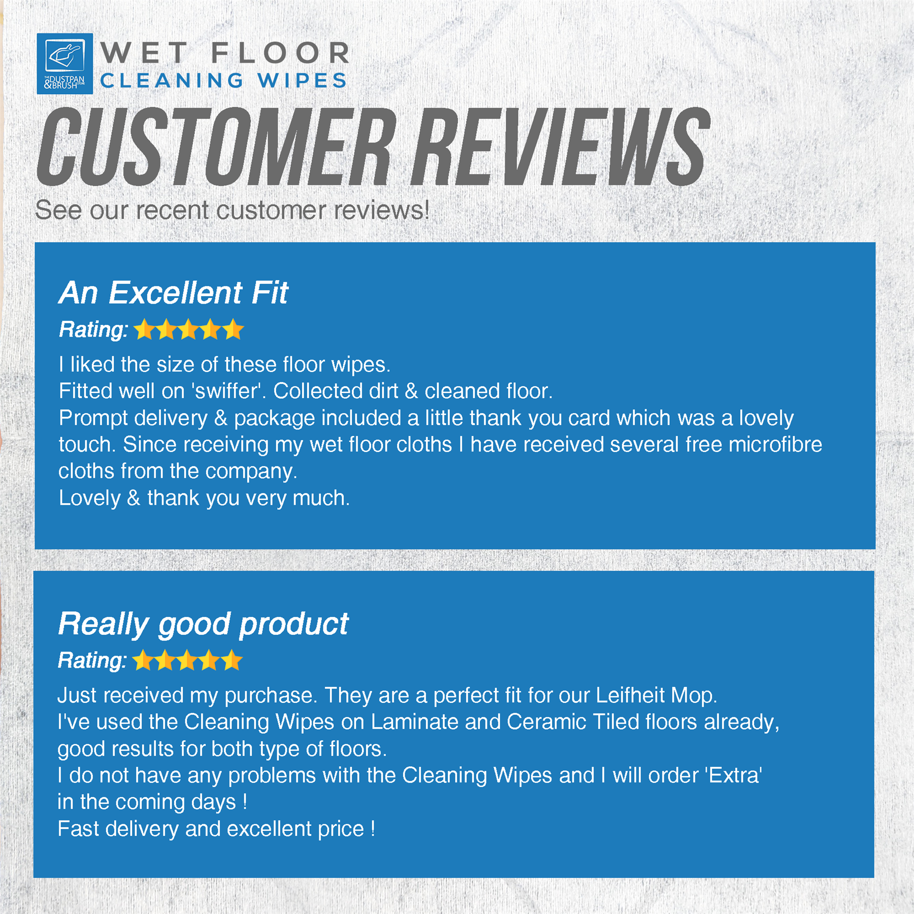 Wet Floor Mop Wipes – 6 Packs of 20 Cleaning Cloths