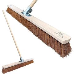 36" Soft Coco Broom with Handle – Large Area Sweeping Broom