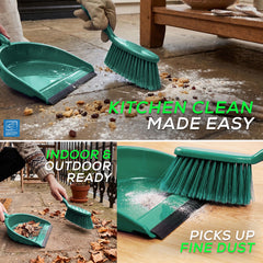 Colour Coded Green Dustpan Set