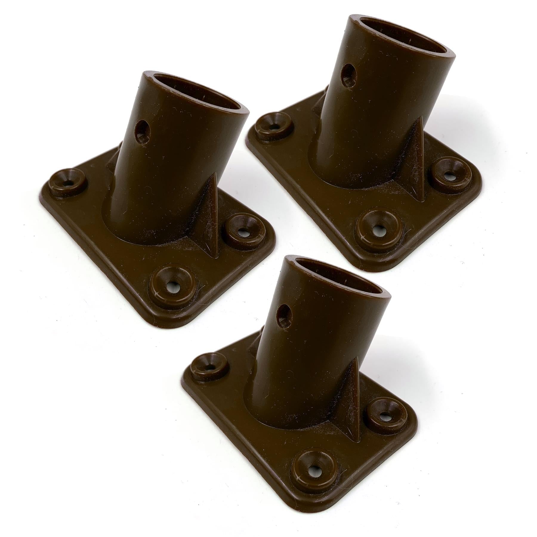 1 1/8" (28-29mm) Plastic Broom Bracket with 4 Holes - Pack of 3