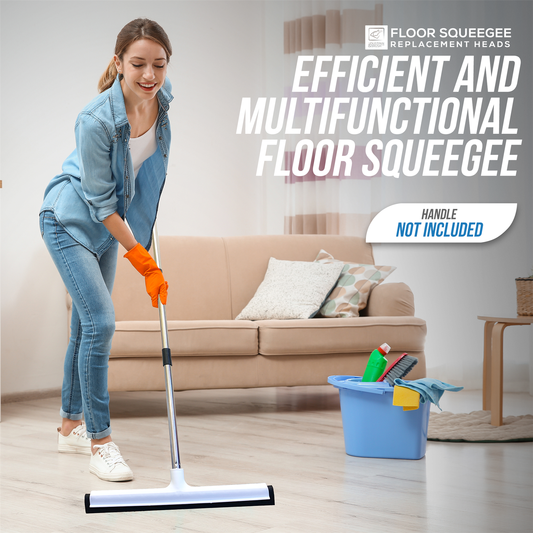 45cm White Floor Squeegee Replacement Head | Foam Blade