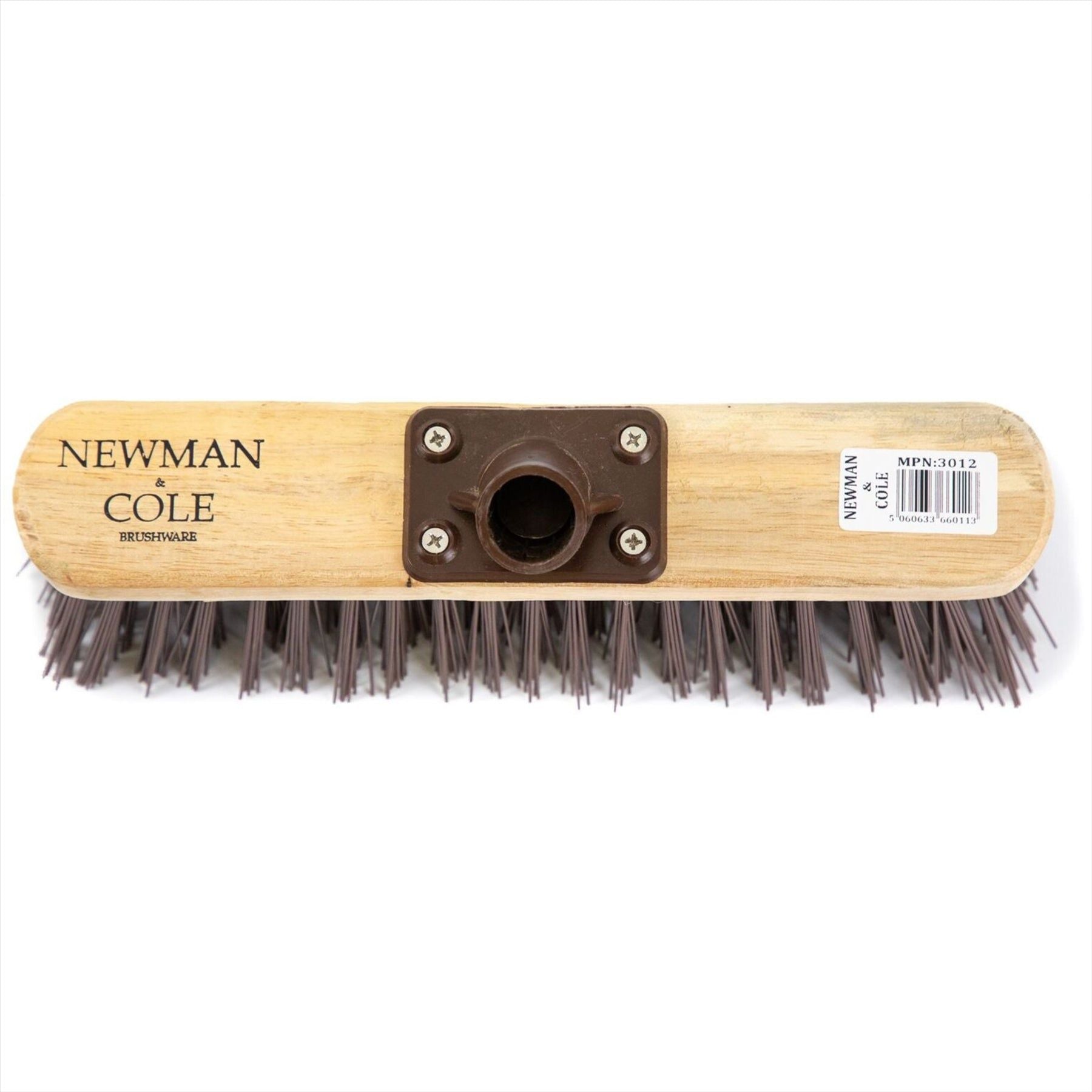 12" Newman & Cole Stiff PVC Broom with Wooden Handle