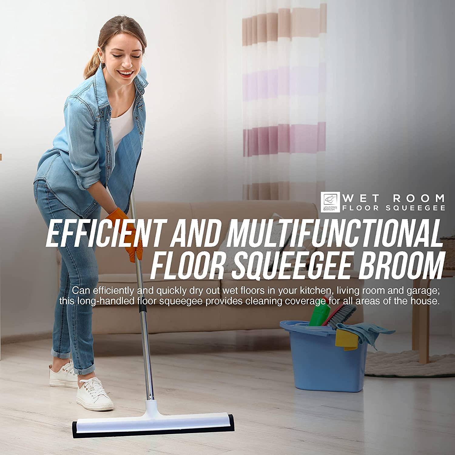 Floor Squeegee with 4 Piece Stainless Steel Handle