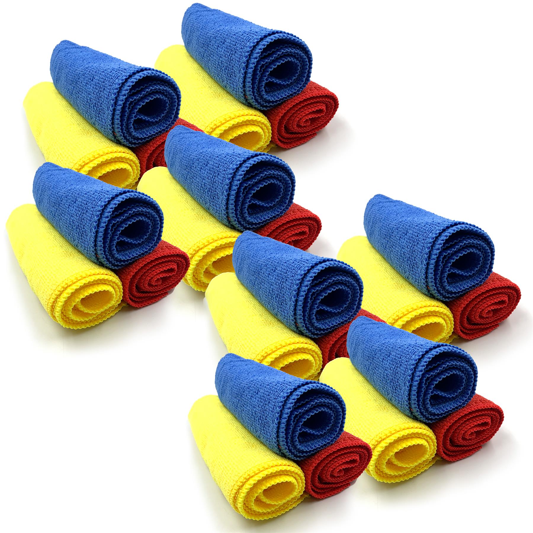 Large Soft Absorbent Microfibre Cloths - Pack of 3, 12, 24