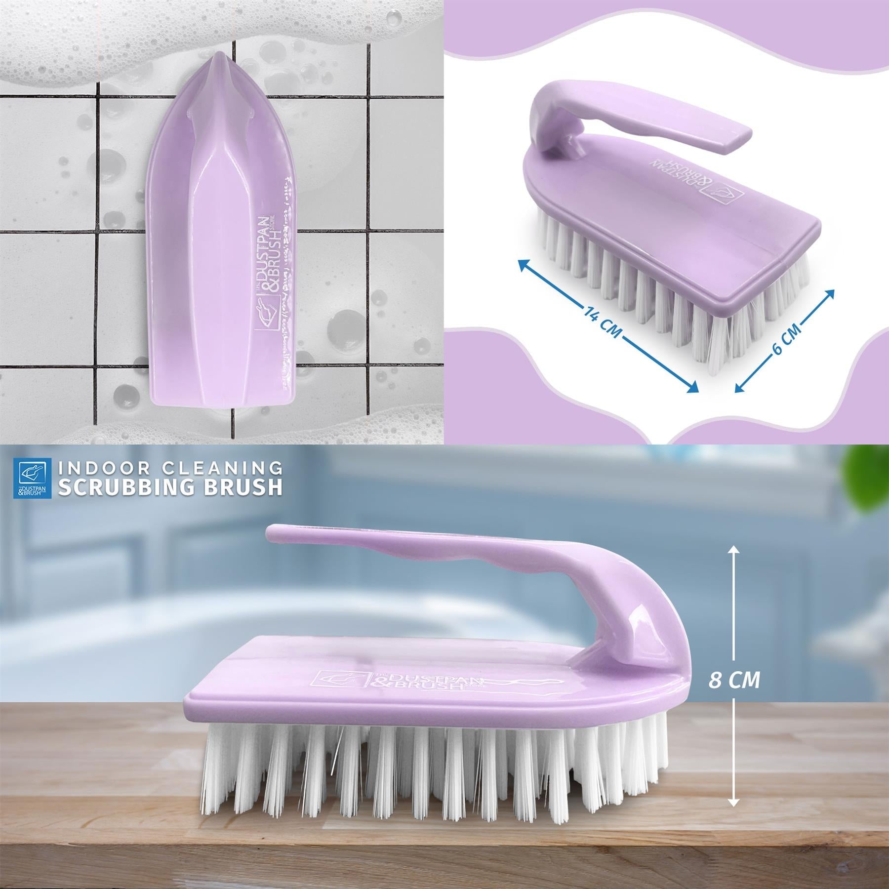 Lilac Iron Scrubbing Brush with Stiff Bristles