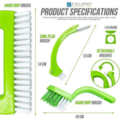 3 in 1 Grout Cleaning Brush for Bathroom Kitchen & Tiles
