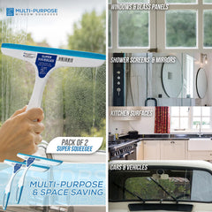 Window & Shower Squeegee Pack of 2 – Blue & White