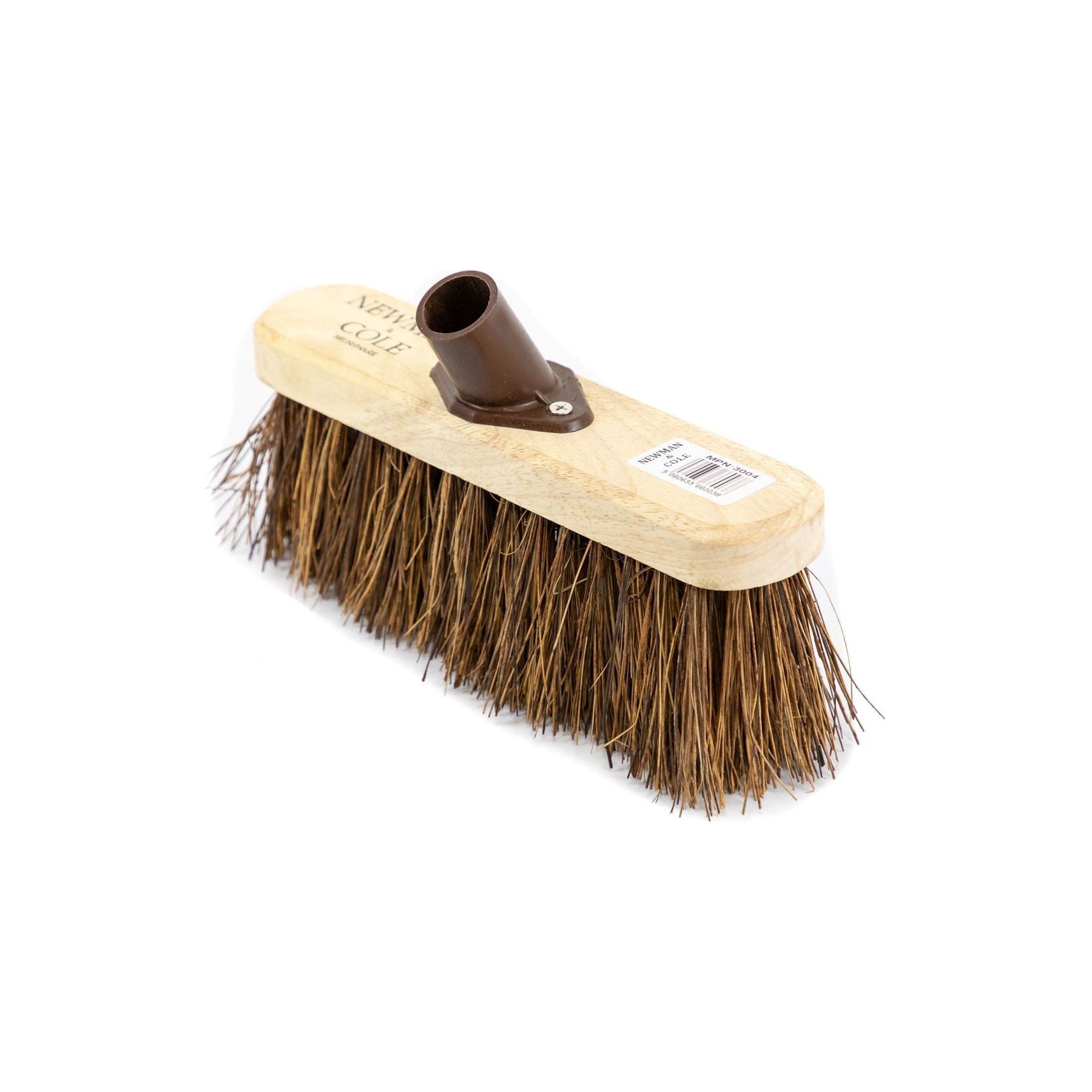 Newman and Cole 10" Natural Stiff Bassine Broom Head with Plastic Socket