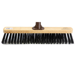 18" Newman & Cole Stiff PVC Broom with Plastic Socket & Wooden Handle