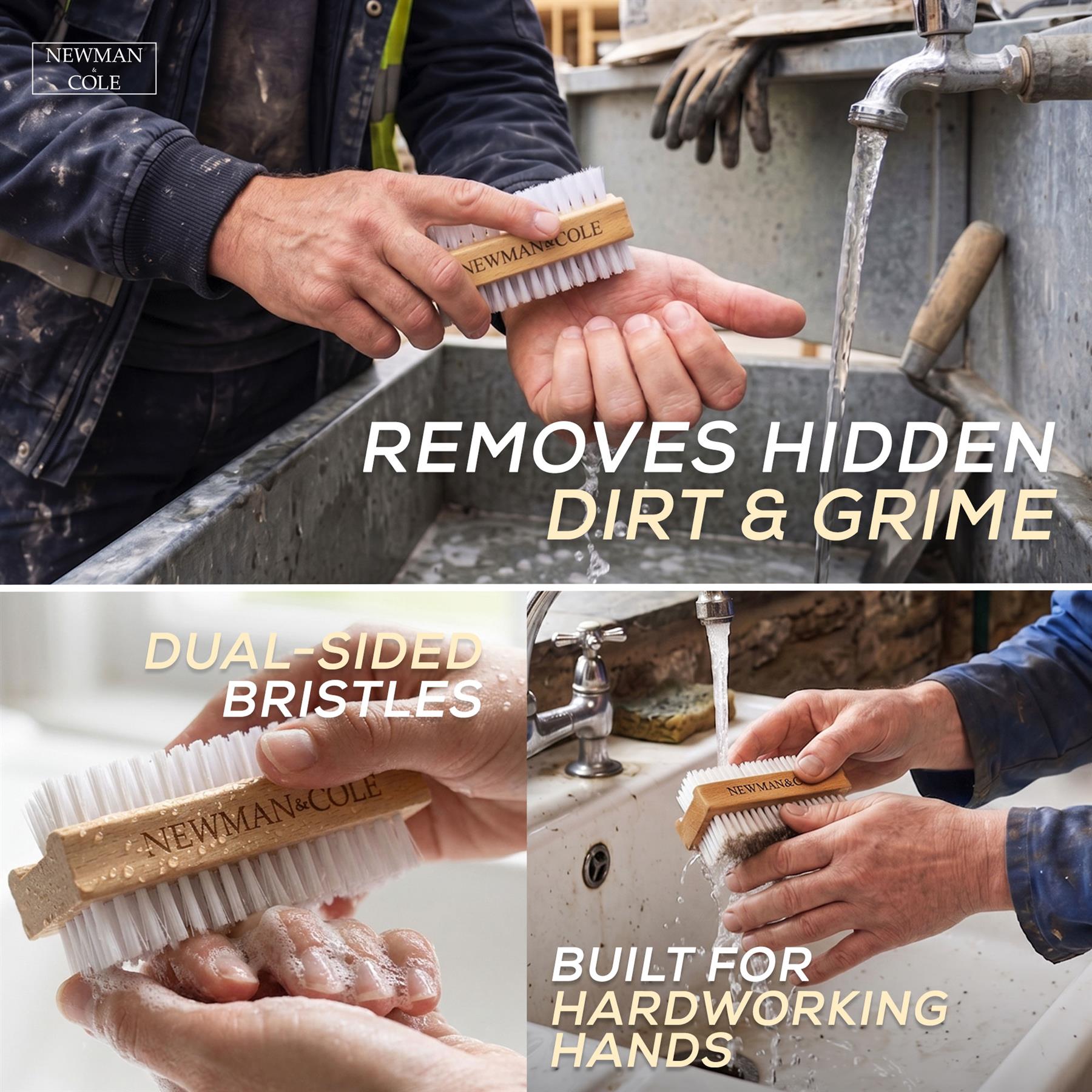 Newman & Cole Wooden Nail Brushes | Pack of 6