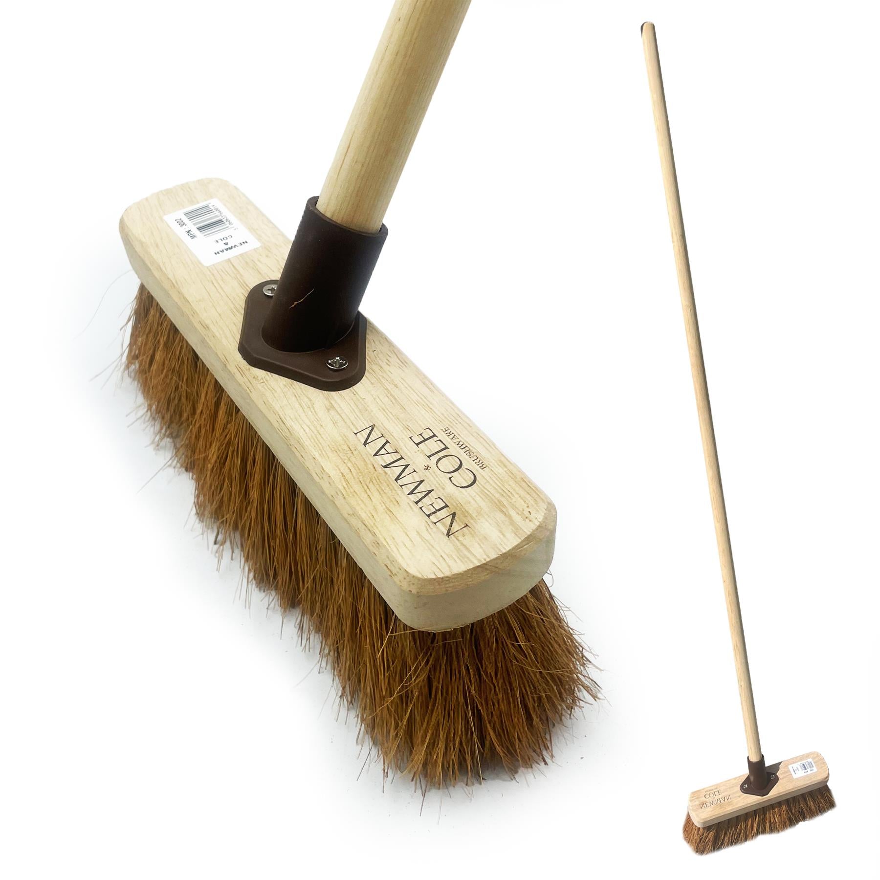 10" Newman & Cole Soft Coco Broom with wooden handle | Natural Bristle
