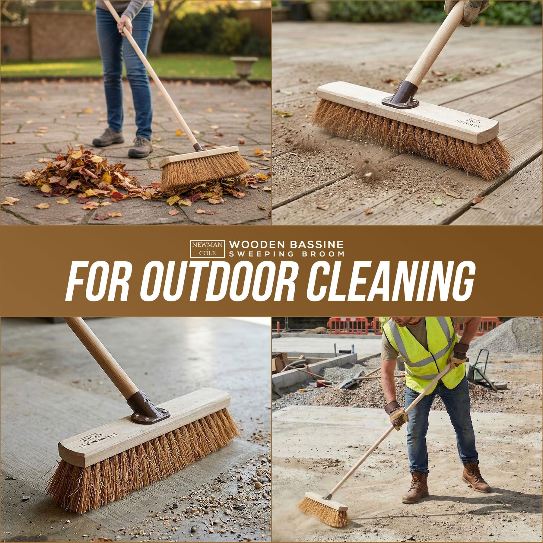 18" Newman & Cole Soft Coco Broom | Outdoor Decking Brush