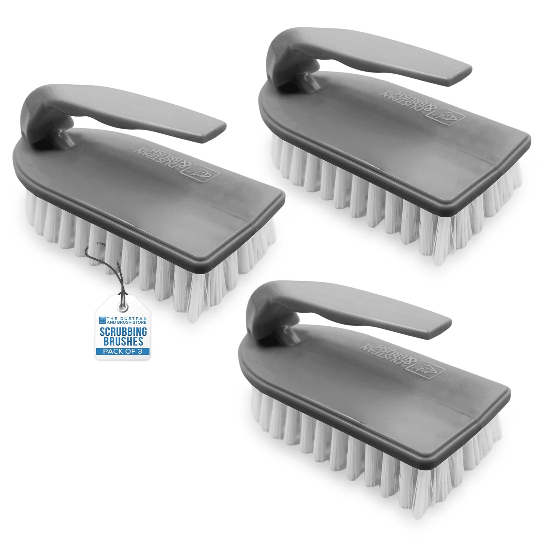 Iron Scrubbing Brushes Pack of 3 | Stiff Nylon Cleaning Brushes