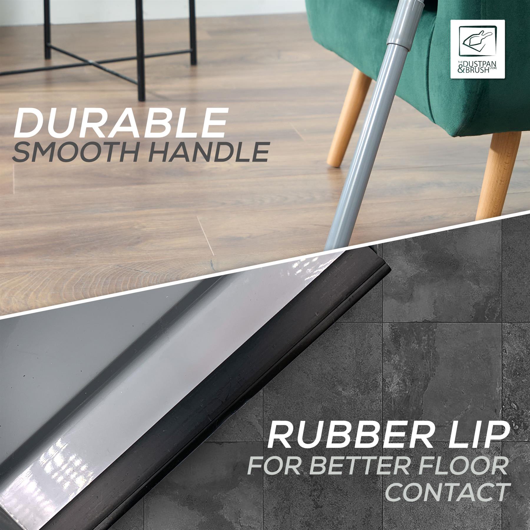 Indoor Broom and Dustpan Set with Soft Brush & Long Handle