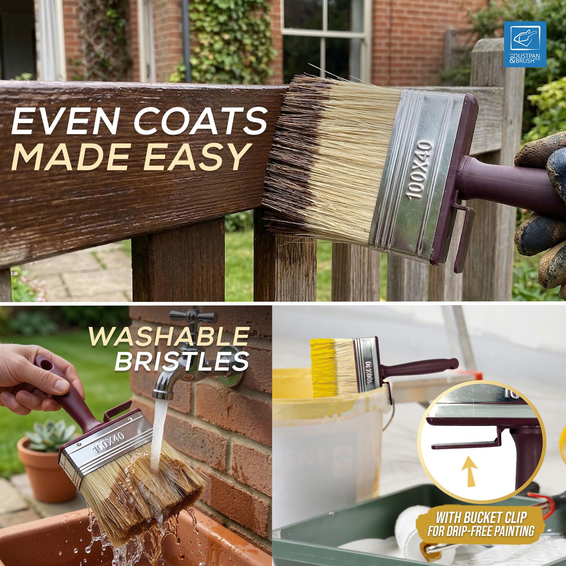 Shed and Fence Paint Brushes – Pack of 2