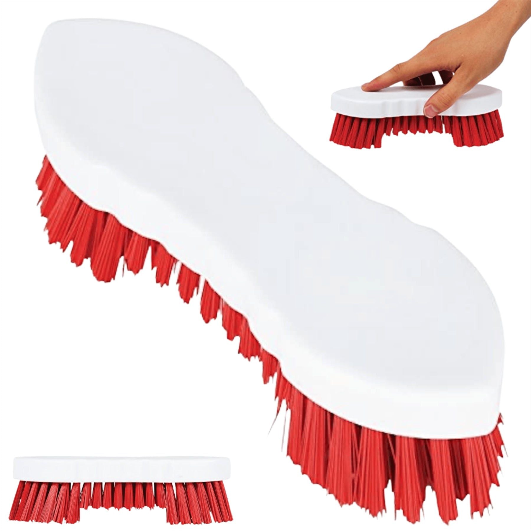 Red Double Winged Scrubbing Brush | Heavy Duty Floor Brush