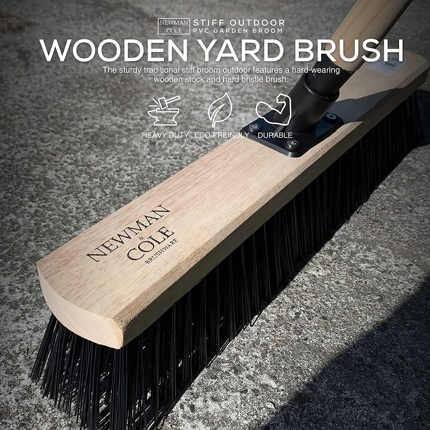 18" Newman & Cole Stiff PVC Broom with Screw Fit Wooden Handle